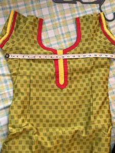 Custom Made Kurta | Green And Yellow