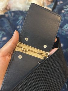 Wide Black &amp; Gold Statement Belt
