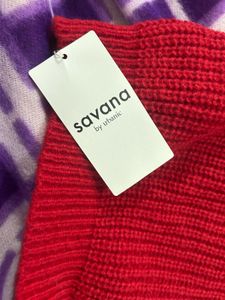 Winter Woman Red Sweater  Mini Dress