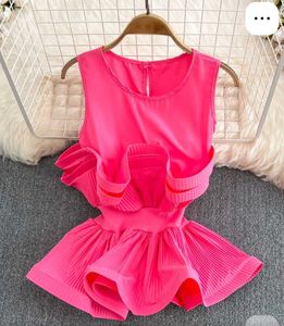 Hot Pink Ruffle Top