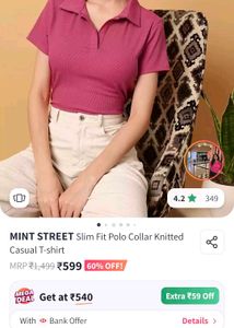 Hot pink polo crop top 💗