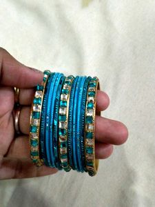 Teal & Gold Bangle Set