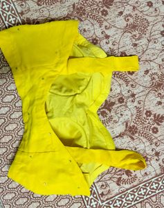 Yellow Embellished Blouse And Sharara Pants