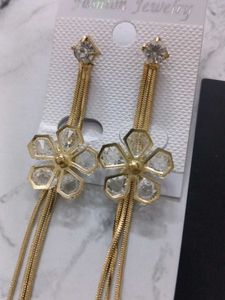 Elegant Gold Tone Dangle Earrings