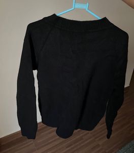 V Neck, Fuzzy Korean Sweater