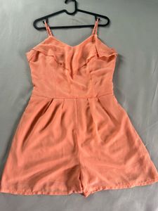 Peach Ruffle Romper