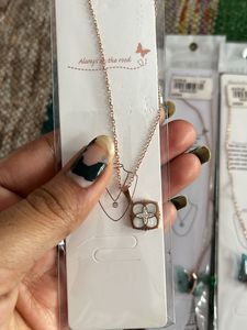 Rose Gold Stainless Steel Necklace Set