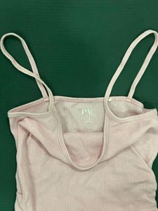Pink Ribbed Tank Top