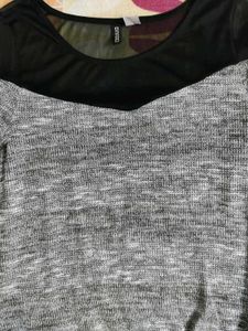 H&amp;M Grey Net Top