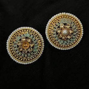 Earring COMBO✨Round Stud + Floral Design Hook
