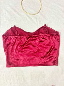 Red Satin Bustier Top