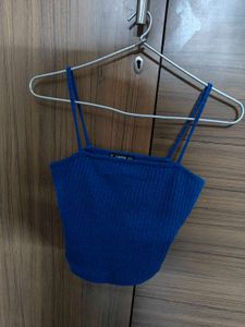 Blue Cropped Tank Top