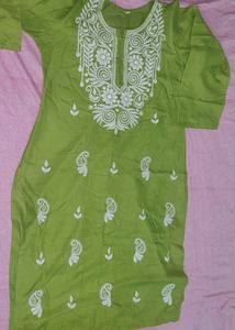 Green Embroidered Kurti