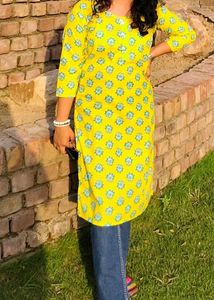 Yellow Beautiful Kurti