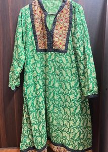 Green Printed Kurta