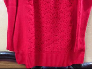 Bold &amp; Beautiful Red Winter Sweater/top-Cozy