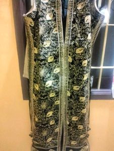 Black & Gold Embellished Ethnic Jacket