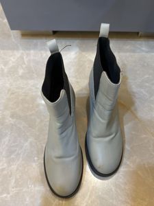 Grey Block Heels Boots From Paris