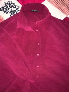 Burgundy Long Sleeve Button-Down
