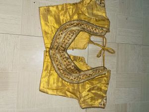 Golden Back-Tie Silk Blouse