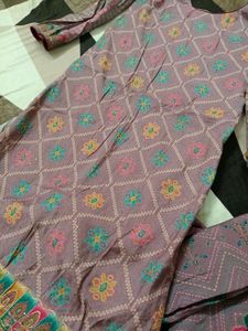 Purple Printed Salwar Kameez Suit