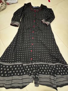 Printed Black Kurta