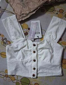 Cute White Crop Top..All Size Available