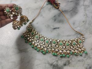 Mint green bridal jewellery