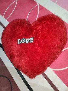 Deep Red Heart Shaped Soft Pillow.