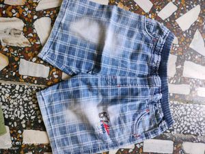Blue Plaid Shorts