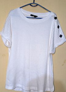 Ribbed Pinteresty White Top