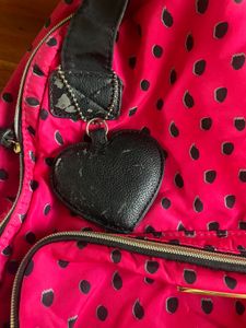 Magenta Strawberry Print Backpack
