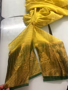 Yellow Checks Full Length Frock