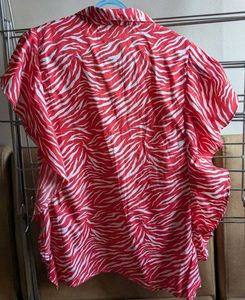 Red Animal Print Top