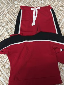 Red Black coord suit