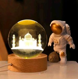 3D Taj Mahal Crystal Night Lamp