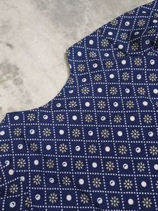 Navy Diamond Print Kurti
