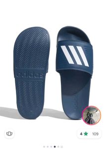 original Adidas Blue Slides (used)