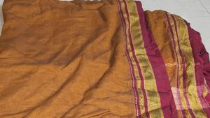 Brown Striped Saree