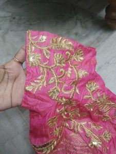 Pink Embroidered Readymade Saree Blouse