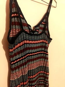 Multicolored Body Hugging Midi Dress