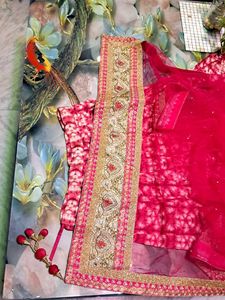 Pink Skirt And Dupatta