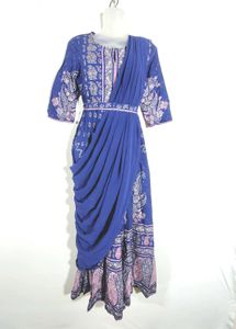 Paisley Print Drape Dress