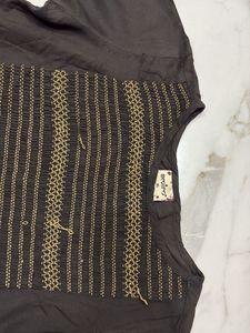 Brown Embroidered Kurta