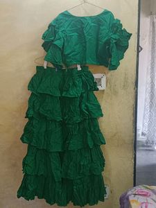 AACHHO Women&#39;s Stylish Green Lehnga Choli