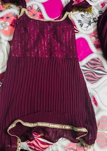 Elegant Maroon Kurta Sharara Set