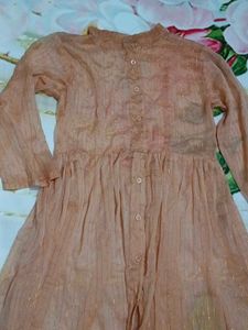 (1059)Peach Tunic Dress