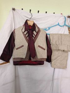 Boys' Party Outfit: Shirt, Vest, Tie, Pants