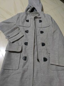 Girls Long Jacket With Cap M Size