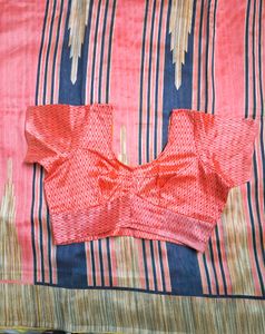 Pink Lightweight Saree With Stitched Blouse